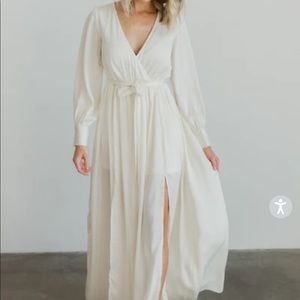 Baltic Born Jenna Cream/ivory Maxi Wrap Dress